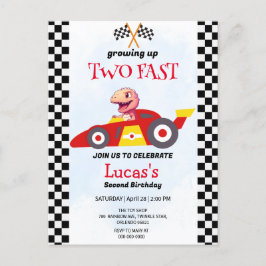 Postal Dos Fiestas del segundo cumpleaños de Dinosaur Rac