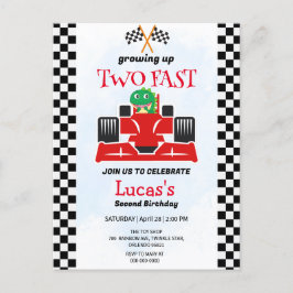 Postal Dos Fiestas del segundo cumpleaños de Dinosaur Rac