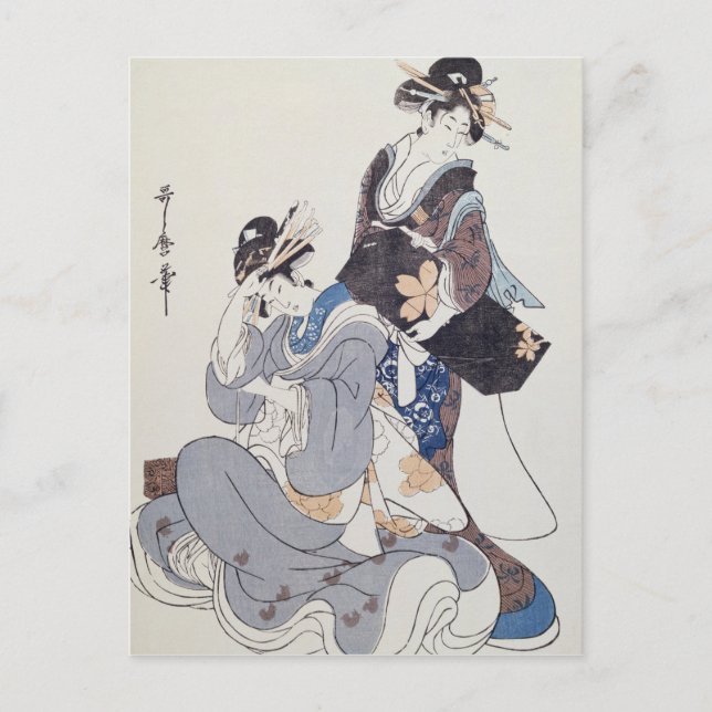 Postal Dos figuras femeninas (Anverso)