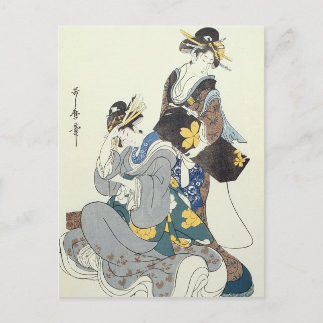 Postal Dos figuras femeninas (Anverso)