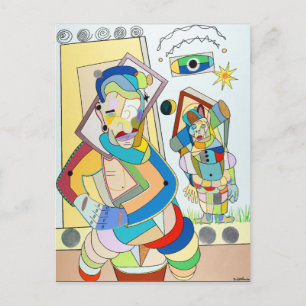 Postal "Dos figuras: O y Ru" por Ruchell Alexander