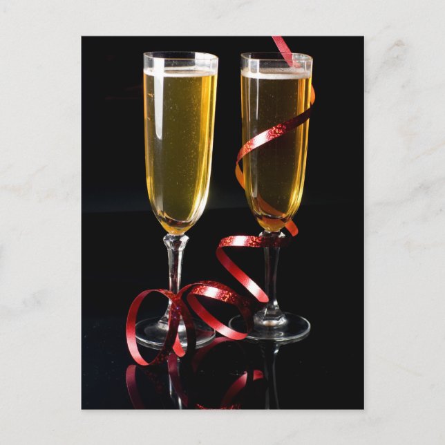 Postal dos flautas de champán (Anverso)