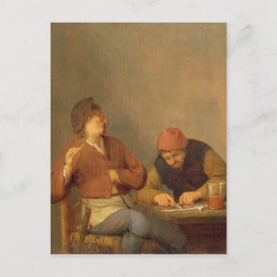 Postal Dos fumadores en el interior, 1643