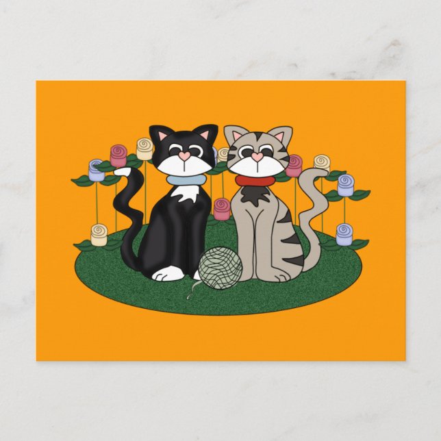 Postal Dos gatos (Anverso)