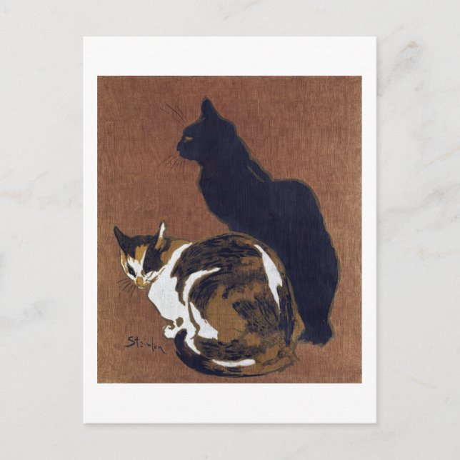 Postal Dos gatos, Alexandre Steinlen (Anverso)