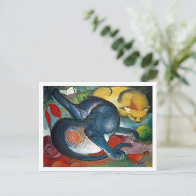 Postal Dos gatos de Franz Marc (Anverso de pie)