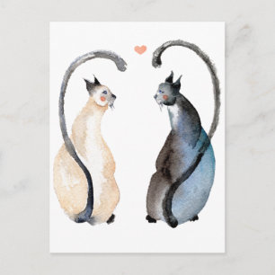 Postal Dos gatos enamorados
