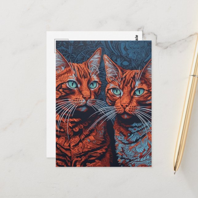 Postal Dos Ginger Kitties (Anverso/Reverso In Situ)