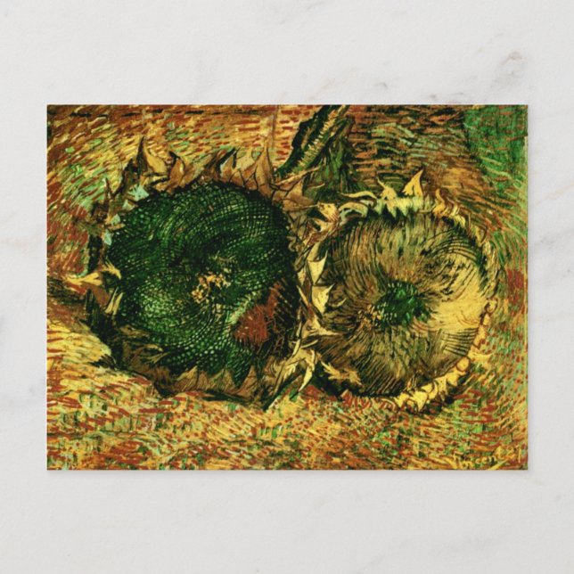 Postal Dos girasoles cortados (F376)Van Gogh Bella Artes (Anverso)