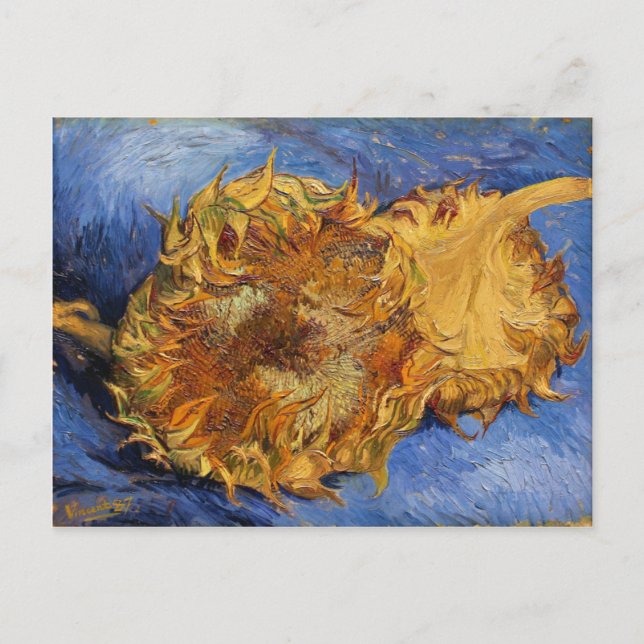 Postal Dos girasoles cortados, Vincent Van Gogh (Anverso)
