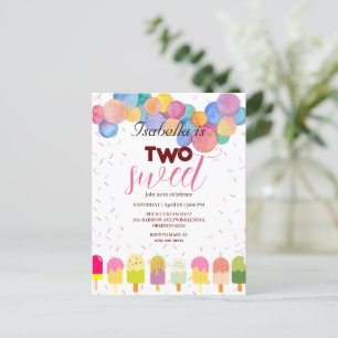 Postal Dos helados Sweet y paleta de cumpleaños 2