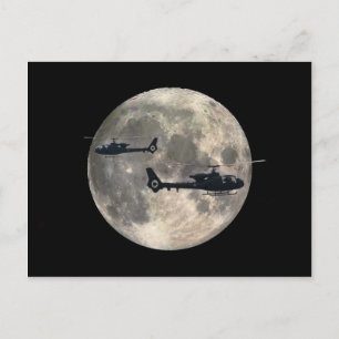 Postal dos helicópteros en forma de luna llena
