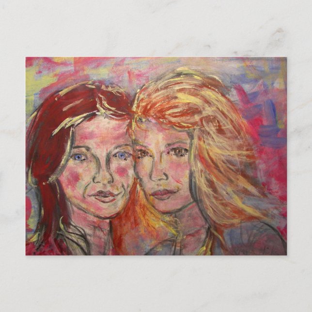 Postal Dos hermanas (Anverso)