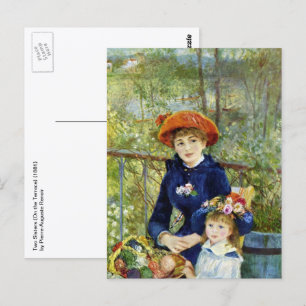 Postal Dos hermanas (en la terraza) de Pierre Renoir