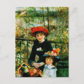 Postal Dos hermanas (en la terraza) de Pierre Renoir
