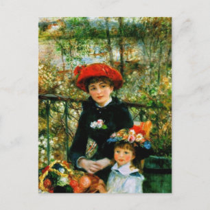 Postal Dos hermanas en la terraza por Renoir Postcard