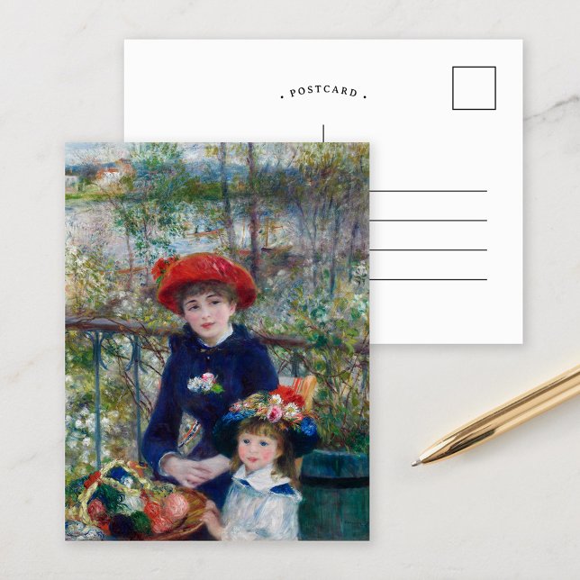 Postal Dos hermanas (en la terraza) | Renoir (Subido por el creador)
