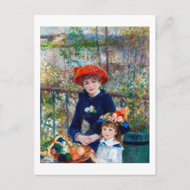 Postal Dos hermanas, Renoir (Anverso)