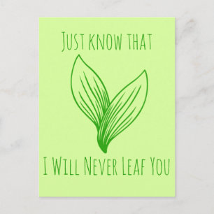 Postal Dos hojas verdes entrelazadas