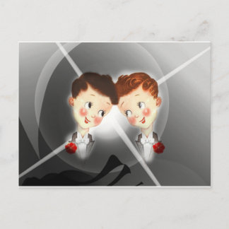Postal Dos Hombres Gays Pareja En La Vintage Adorable De 