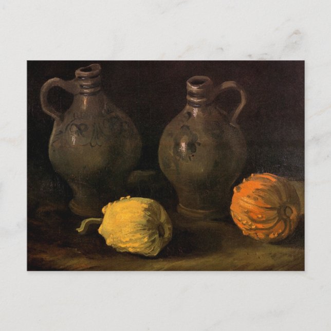 Postal Dos jarras y dos calabazas de Vincent van Gogh (Anverso)