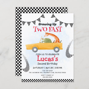 Postal Dos jirafas silvestres de tortuga silvestre Fiesta