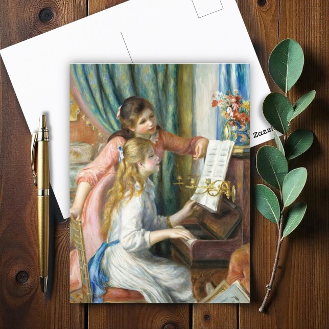 Postal Dos jóvenes Chicas en el piano por Auguste Renoir  (Subido por el creador)