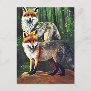 Postal dos jóvenes Foxes animales naturaleza silvestre ar