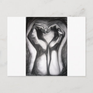 Postal dos manos - un corazón