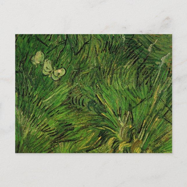 Postal Dos mariposas blancas por Vincent van Gogh (Anverso)
