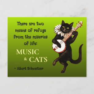 Postal Dos medios de refugio Música Gatos Schweitzer