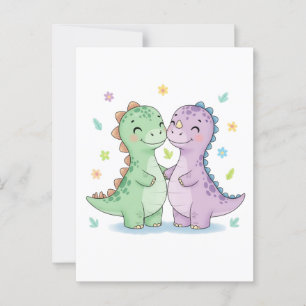 Postal Dos mejores dinosaurios amigos