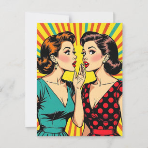 Postal Dos mujeres brillando contando amistad secreta