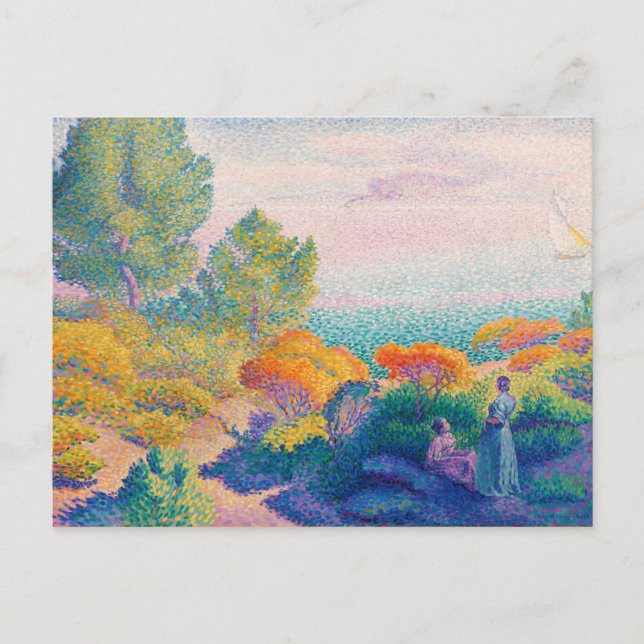 Postal Dos mujeres en la orilla, famosa pintura, (Anverso)