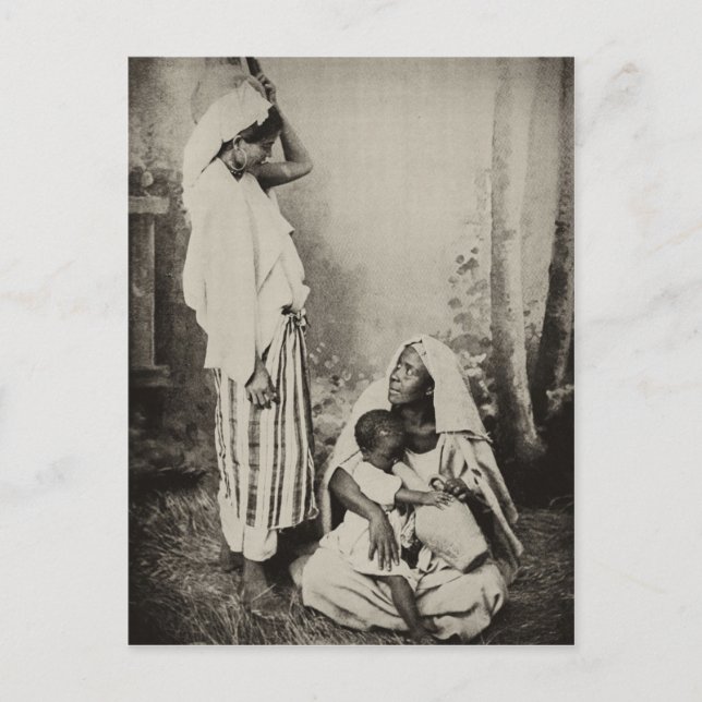 Postal Dos mujeres en Tánger, Marruecos, 1898 (Anverso)