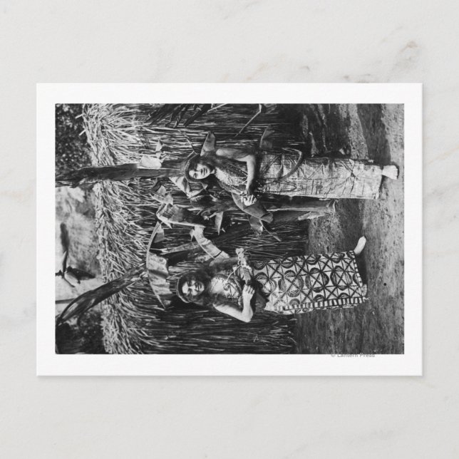 Postal Dos mujeres hawaianas con fotos en ucraniano (Anverso)