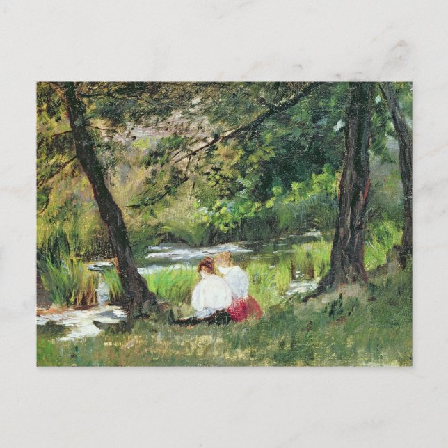 Postal Dos mujeres sentadas (Anverso)