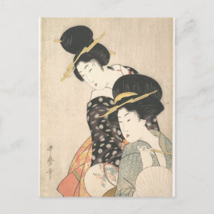 Postal Dos mujeres (Utamaro)
