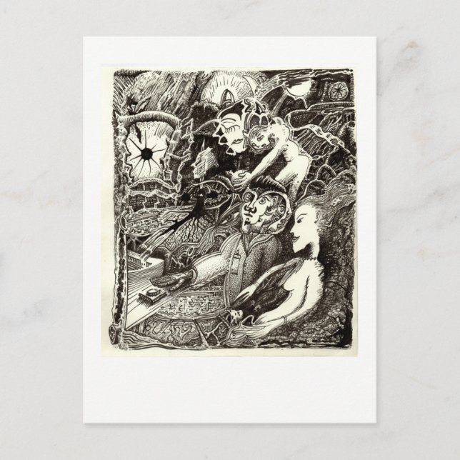 Postal Dos mundos, de Brian Benson. (Anverso)