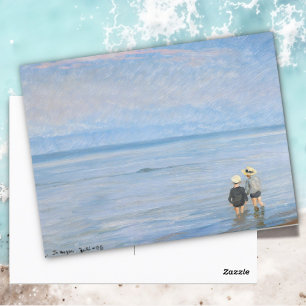 Postal Dos niños remando en Skagen Beach, PS Kroyer