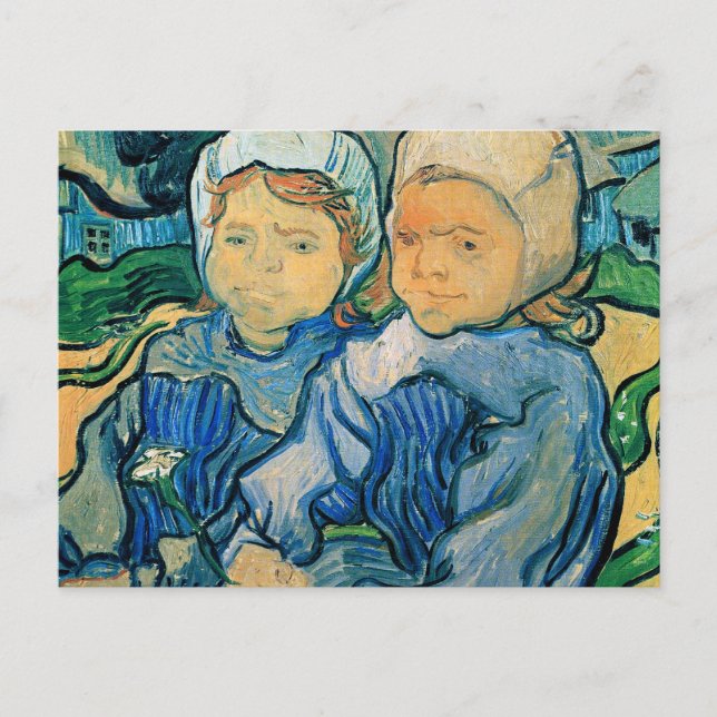 Postal Dos niños Van Gogh Bella Artes (Anverso)
