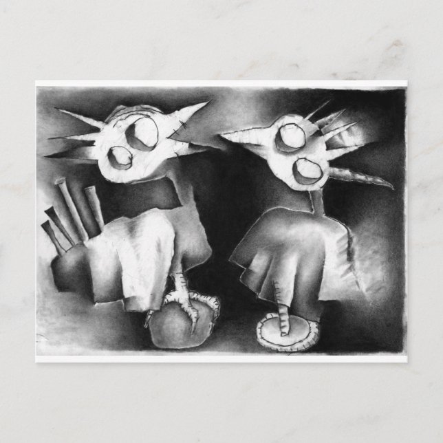 Postal dos pájaros en conversación. (Anverso)