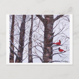 Postal dos pájaros rojos en invierno, Copyright 2005