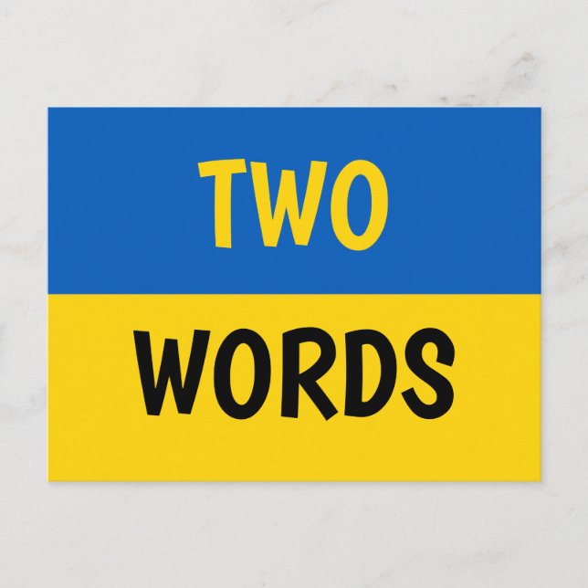 Postal Dos Palabras Apoyan a Ucrania (Anverso)