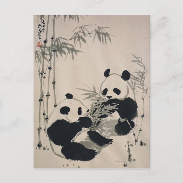 Postal Dos pandas (Anverso)