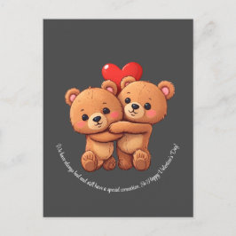 Postal Dos personalizados se abrazan.