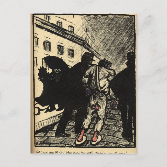 Postal Dos policías se llevan un vagabundo vestido con ha (Anverso)