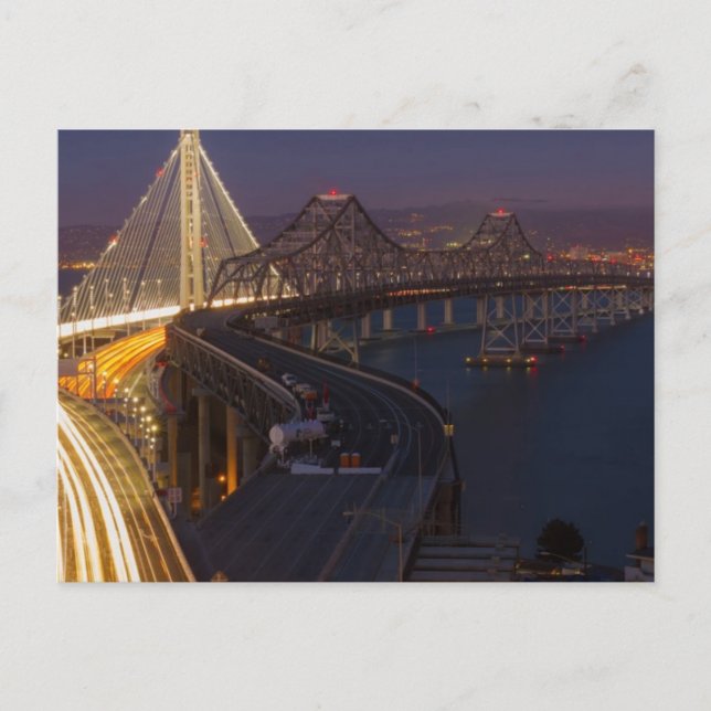 Postal Dos puentes Puentes San Francisco-Oakland Bay Brid (Anverso)