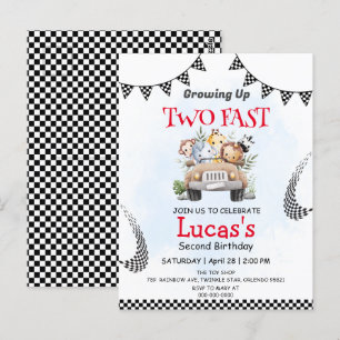 Postal Dos rápidos coches de carreras Safari salvajes fie