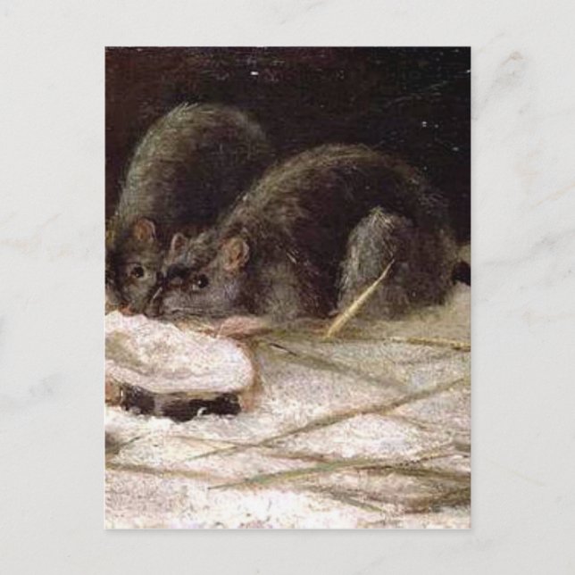Postal Dos ratas por Vincent van Gogh (Anverso)